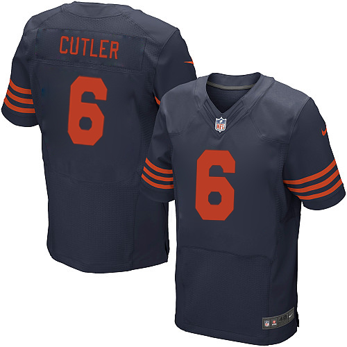 Men's Elite Jay Cutler Nike Jersey Navy Blue Alternate - #6 1940s Throwback NFL Chicago Bears